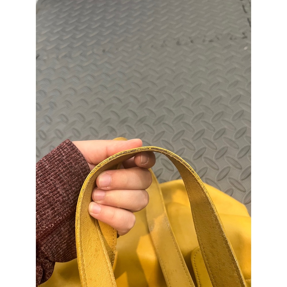 Vintage Coach Waverly Soho Yellow Leather Purse Buckle Shoulder Bag 4157 - Picture 8 of 11